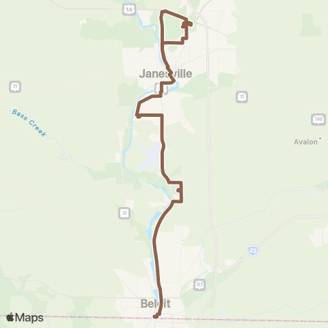 JTS 6: Beloit-Janesville Express map