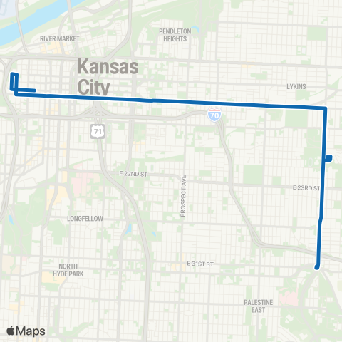 RideKC 12th Street map