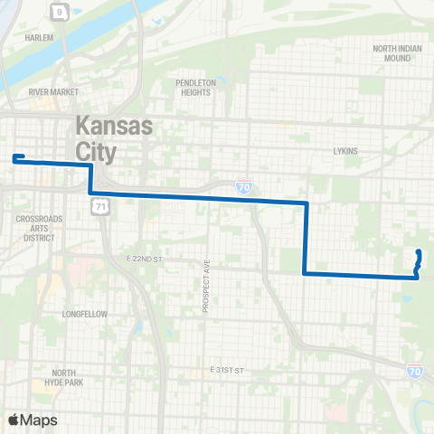 RideKC 23rd Street map