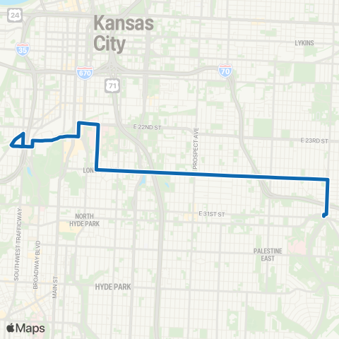 RideKC 27th Street map