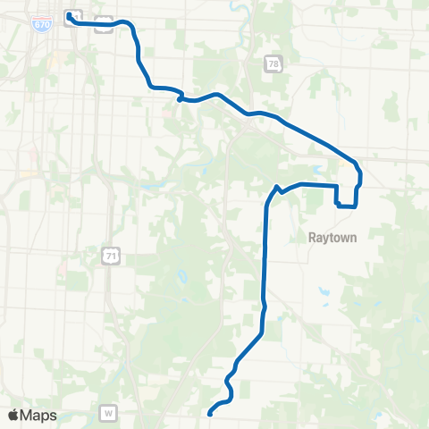 RideKC Blue Ridge map