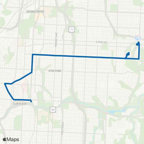 RideKC 35th Street map