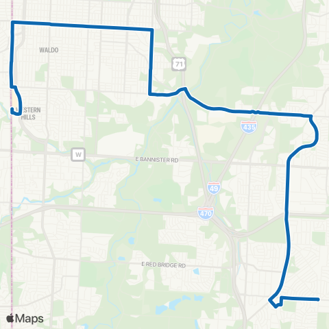 RideKC 75th Street map