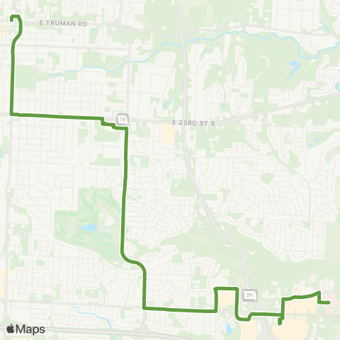 IndeBus Green Route map