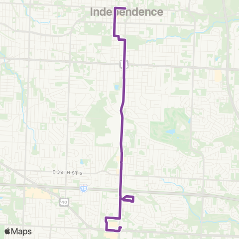 IndeBus Purple Route map