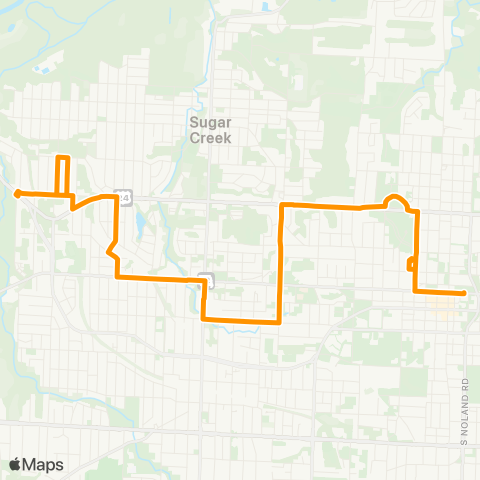 IndeBus Orange Route map