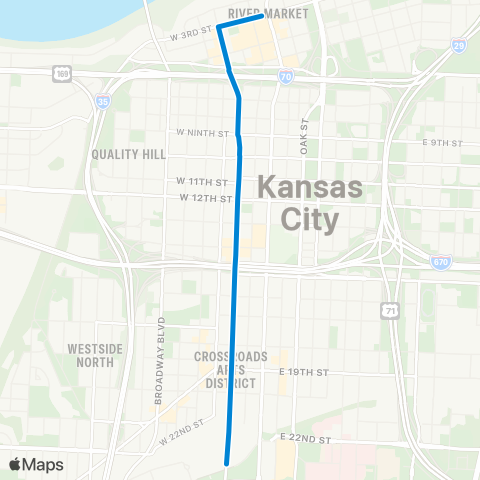 RideKC Streetcar map