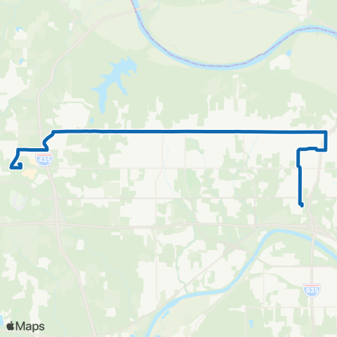 RideKC Leavenworth Road map
