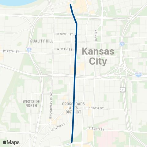 RideKC Streetcar Link map