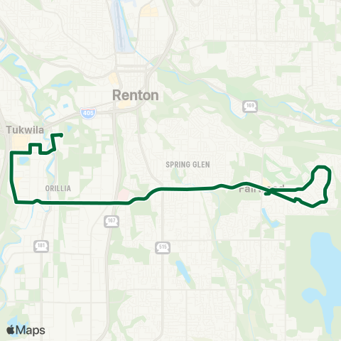 Metro Transit Fairwood - Southcenter - Tukwila Sounder Sta map