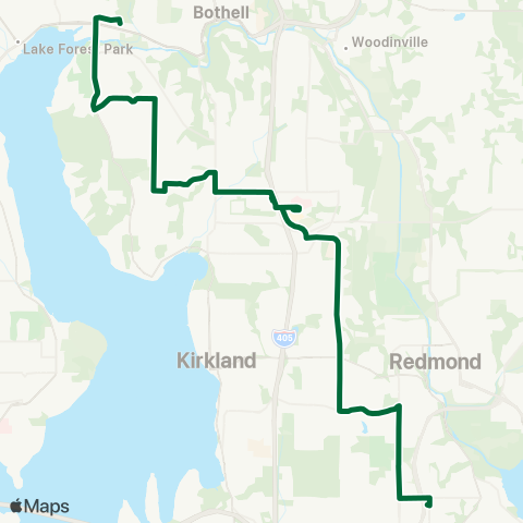 Metro Transit Kenmore - Totem Lake TC - Overlake map