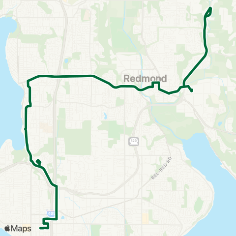 Metro Transit Avondale - Redmond TC - Kirkland TC - Bellevue TC map