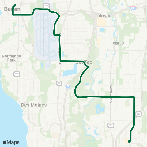 Metro Transit Burien - Kent Station map