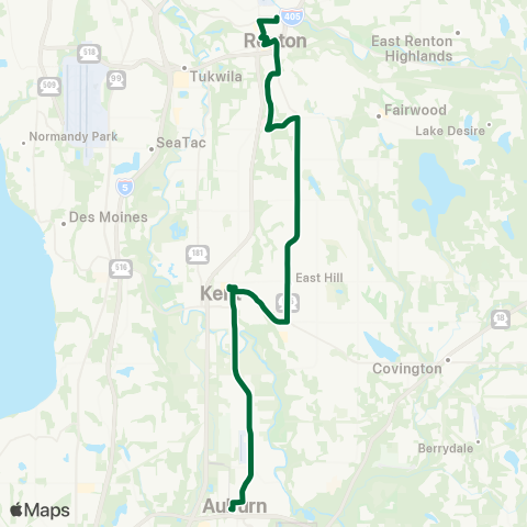 Metro Transit Renton TC - Kent Station - Auburn Sta map