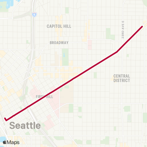 Metro Transit Madison Valley - Downtown Seattle map