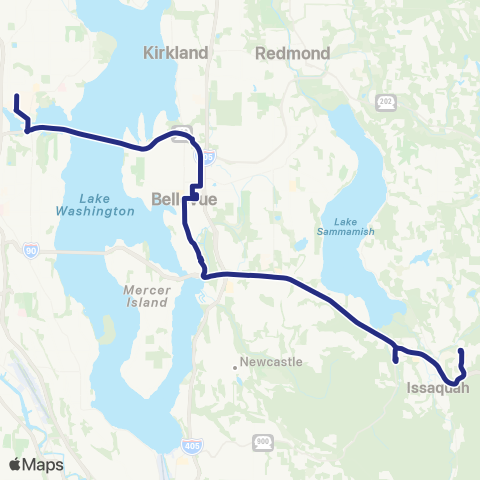 Sound Transit Issaquah-University District map