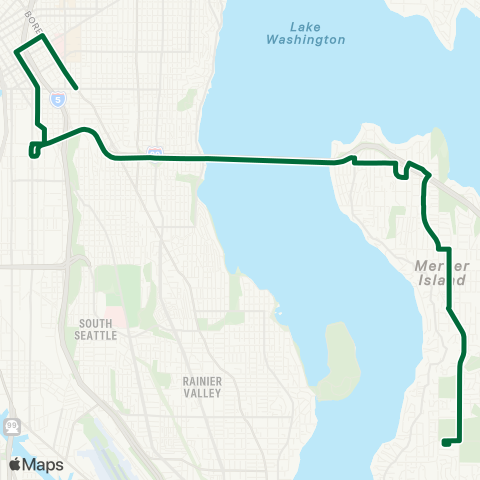 Metro Transit So Mercer Island - First Hill - Seattle map