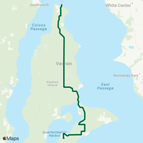 Metro Transit Dockton - Vashon - Seattle map