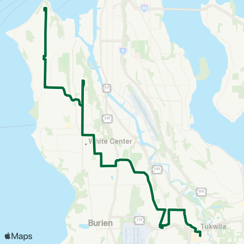 Metro Transit Southcenter - Alaska Jct - Admiral Dist map