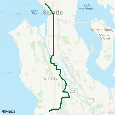 Metro Transit Burien TC - South Park - Seattle map