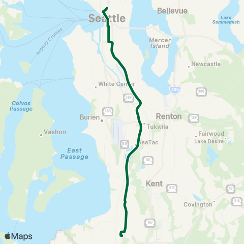 Metro Transit Federal Way S 320th P&R - Seattle map