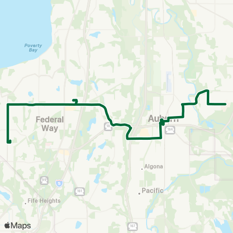 Metro Transit Twin Lakes P&R - Auburn Sta - Green River Coll map