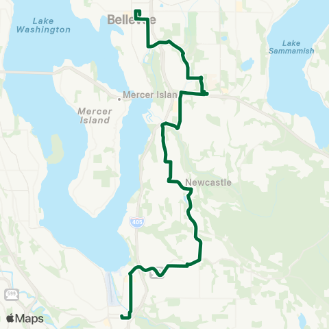 Metro Transit Bellevue TC - Renton TC map