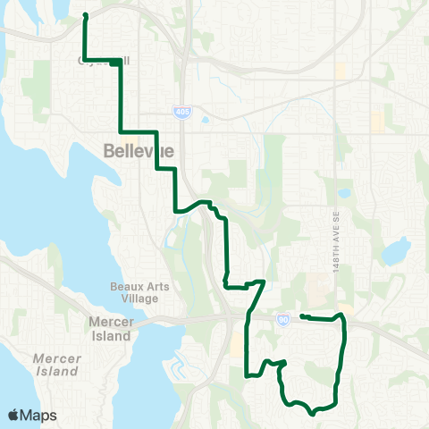 Metro Transit Eastgate P&R-Somerset-Bellevue TC-Clyde Hill map