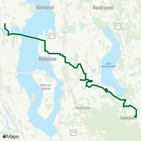 Metro Transit Issaquah - University District map