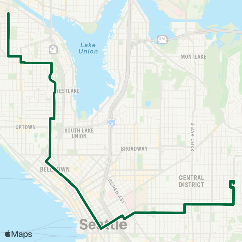 Metro Transit North Queen Anne - Downtown - Madrona map