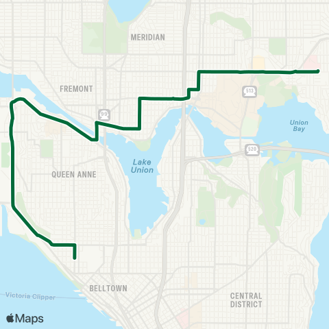 Metro Transit Children's Hosp - Fremont - Seattle Ctr W map