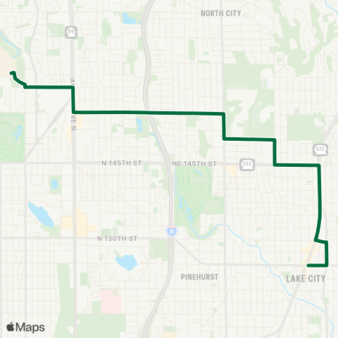 Metro Transit Shoreline Community College - Lake City map