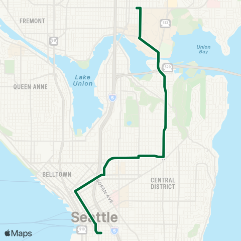 Metro Transit Univ Dist-Montlake-Capitol Hill-Downtown map