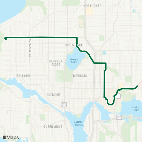 Metro Transit Loyal Heights - University District map