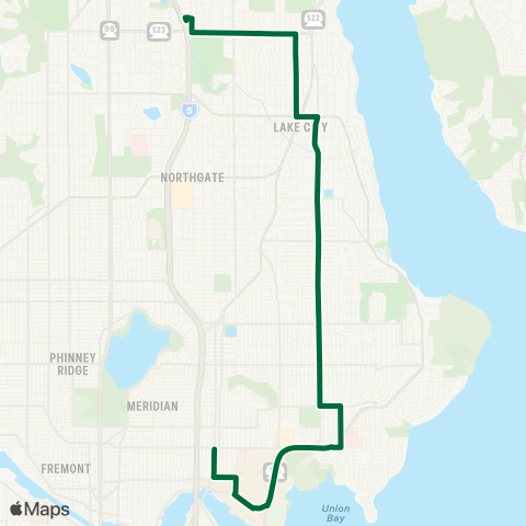 Metro Transit Lake City - University District map