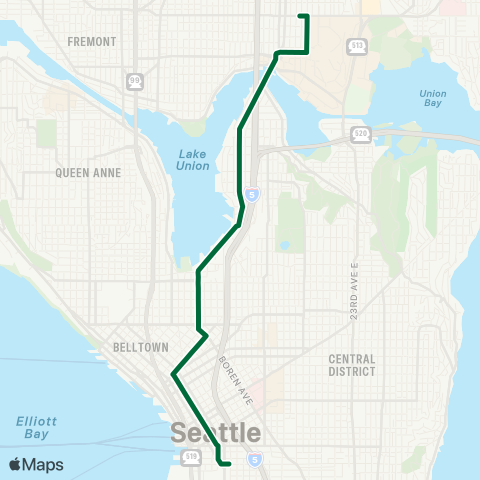 Metro Transit University Dist - Eastlake - Downtown map