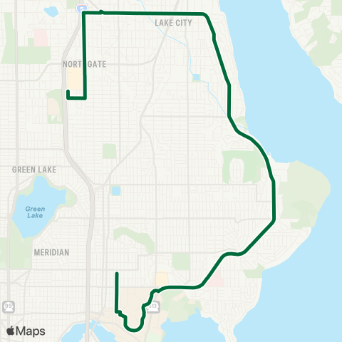 Metro Transit Northgate - Lk City - Sand Point - Univ Dist map