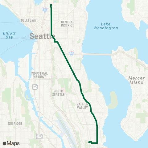 Metro Transit Rainier Beach - Columbia City - Broadway map