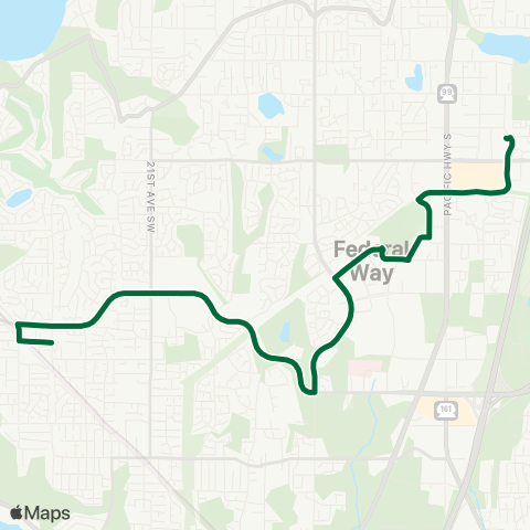 Metro Transit Twin Lakes - Federal Way TC map