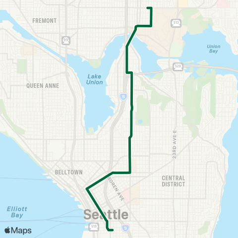 Metro Transit Univ District - Broadway - Downtown map