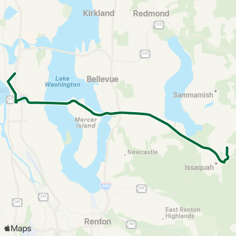 Metro Transit Issaquah Highlands - Seattle map