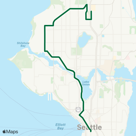 Metro Transit Northgte-Ballard-Fremont-Westlake-Dtwn map