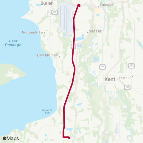Metro Transit Federal Way TC - SeaTac - Tukwila Intl Blvd Sta map