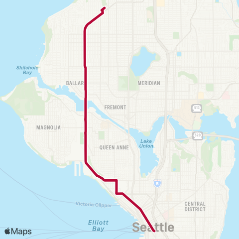 Metro Transit Blue Ridge / Crown Hill - Ballard - Dtwn Seattle map