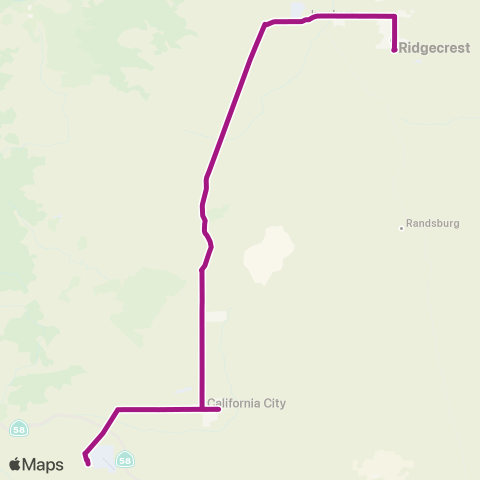 Kern Transit Mojave - Ridgecrest map