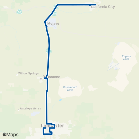 Kern Transit California City - Lancaster map