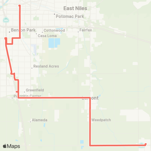 Kern Transit Lamont - Bakersfield South map