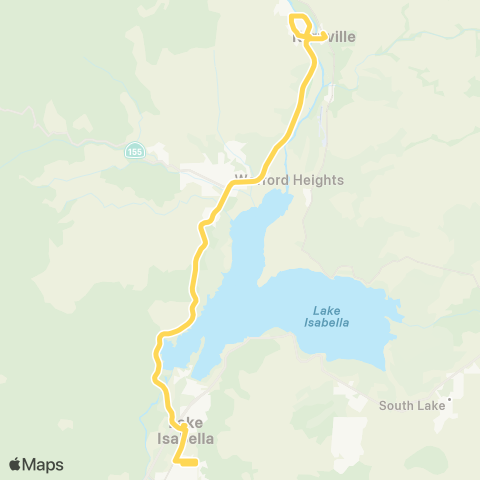 Kern Transit Kernville - Lake Isabella map