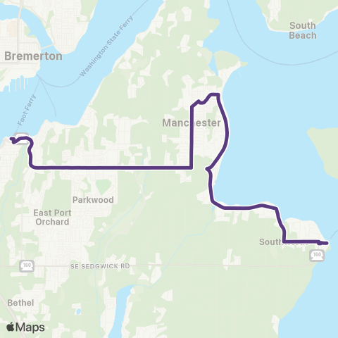 Kitsap Transit Southworth Shuttle map