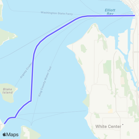 Kitsap Transit Seattle-Southworth Fast Ferry map